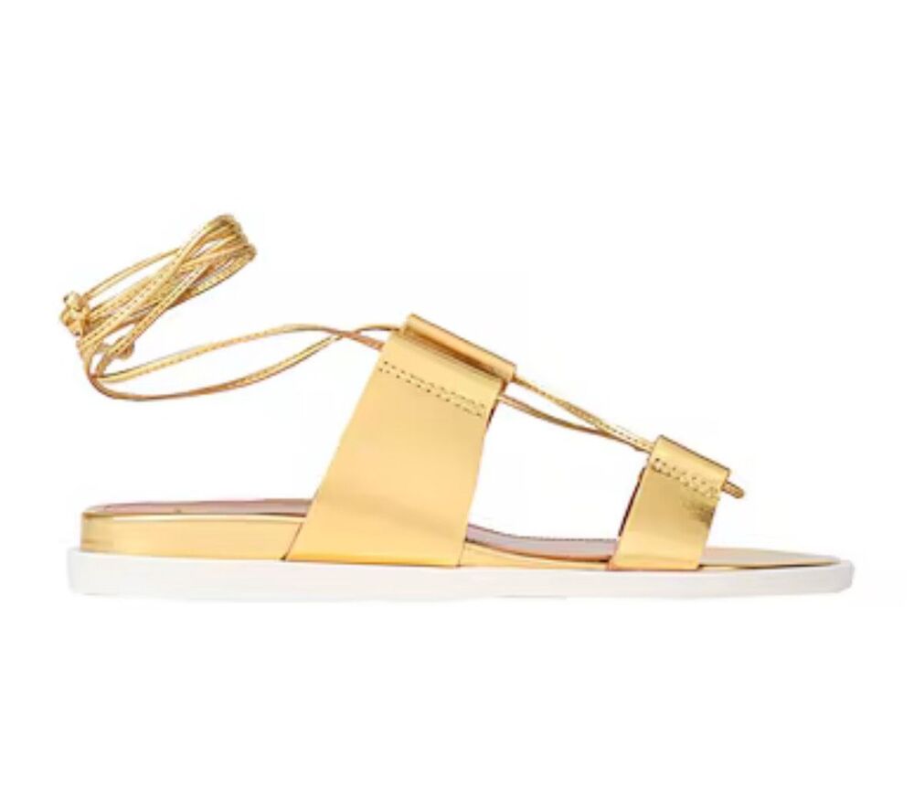 BCBGMAXAZRIA Vitalia Gold Leather Gladiator Sandal $138 36.5 6 6.5
